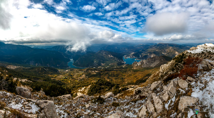 photo lacs de castillon et chaudane depuis le cremon dans le Verdon